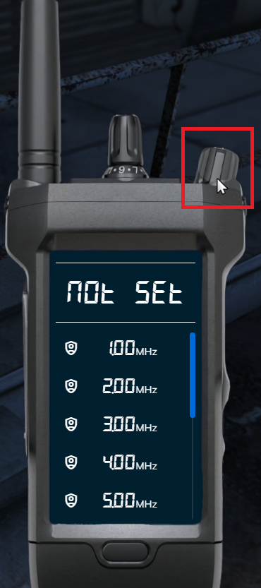 Reset frequency button